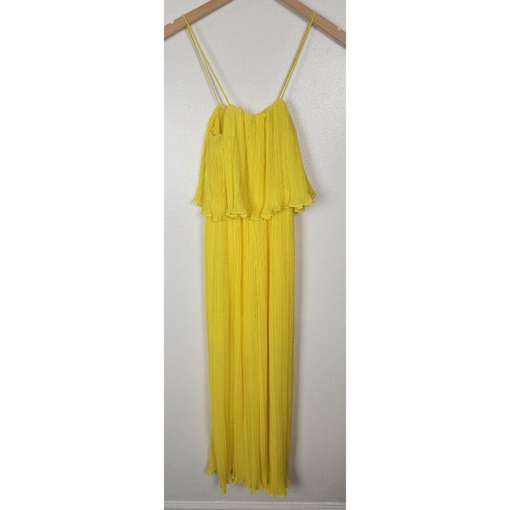 Zara Women's Sz. XS Pleated Yellow Wide Leg Jumpsuit
